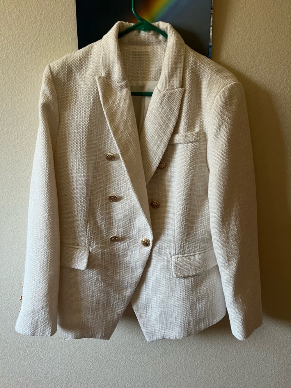 happy sailed women casual textured white Blazer